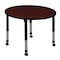 Regency Round Mobile Tables, 36 W, 36 L, 23-34 H, Wood, Metal, Mahogany TB36RNDMHAPCBK - alternate 1